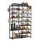 32-40 Pairs Shoe Stand for Closet Boot Organizer with 2 Hooks 9 Tiers Shoe Rack Storage Organizer Shoe Storage Shelf Removable Dustproof Large Stackable Shoe Tower in Black for Shoe Boot Storage
